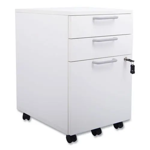 Union & Scale™ Essentials 3-Drawer Mobile Pedestal File, White, 15.6"W x 21.3"D x 24.3"H