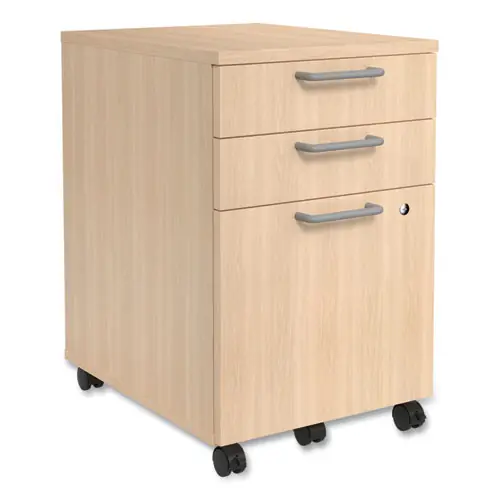Union & Scale™ Essentials Three-Drawer Mobile Pedestal File, Natural