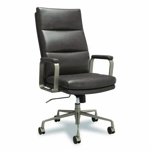 Union & Scale™ Industria 3-40C Ergonomic Bonded Leather Swivel Manager Chair, Supports Up to 275 lbs, Gray
