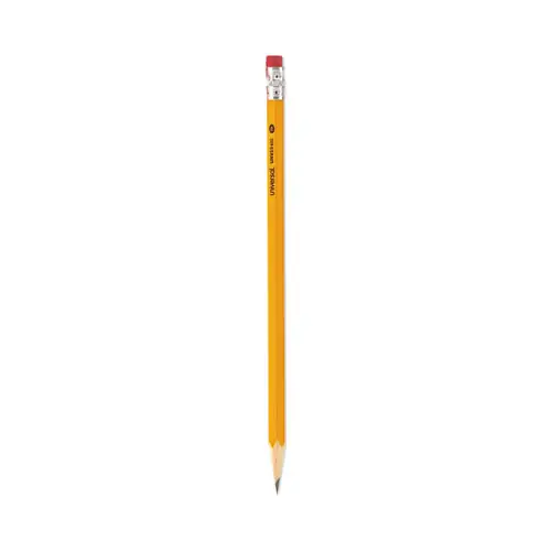 Universal™ #2 Woodcase Pencil, HB (#2), Black Lead, Yellow Barrel, Dozen