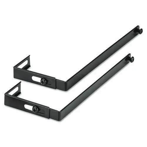 Universal® Adjustable Cubicle Hangers, Black, 2/Set