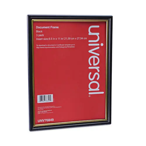 Universal® All Purpose Document Frame, Black/Gold, 3/Pack