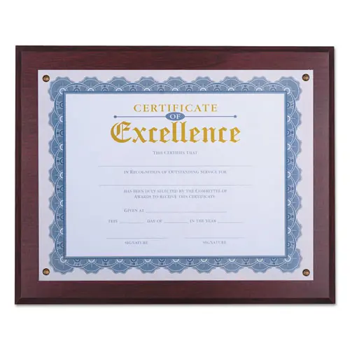 Universal® Award Plaque, 13.3 x 11, Mahogany with Mahogany Border