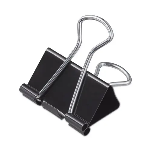 Universal® Binder Clips with Storage Tub, Medium, Black/Silver, 24/Pack