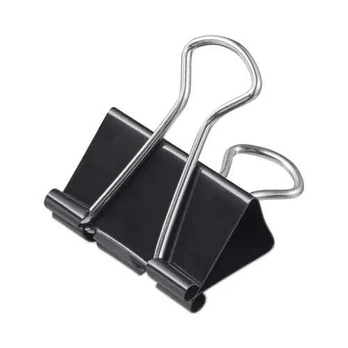 Universal® Binder Clips with Storage Tub, Mini, Black/Silver, 60/Pack