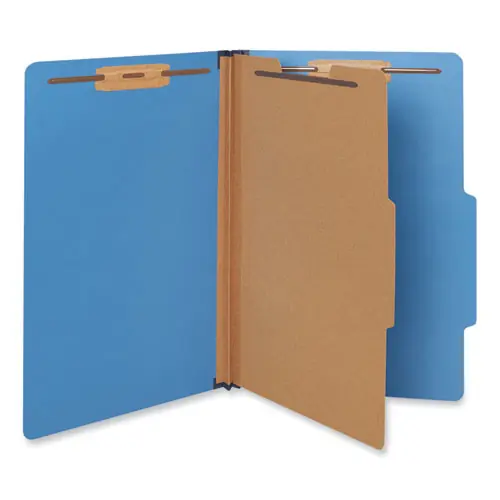 Universal® Bright Colored Pressboard Classification Folders, Legal Size, Cobalt Blue, 10/Box