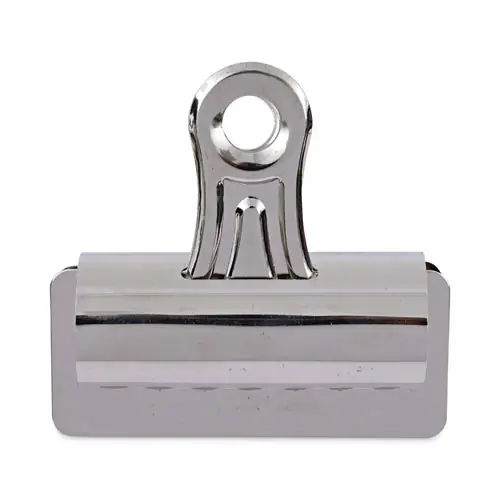 Universal® Bulldog Clips, Jumbo, Nickel, 12/Pack