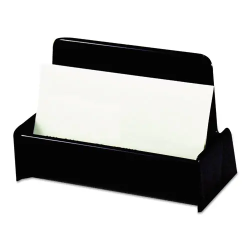 Universal® Business Card Holder, Plastic, Black