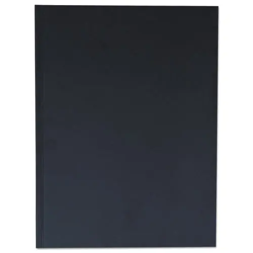 Universal® Casebound Hardcover Notebook, 1-Subject, Wide/Legal Rule, Black Cover, 150 Sheets, 10.25" x 7.63"