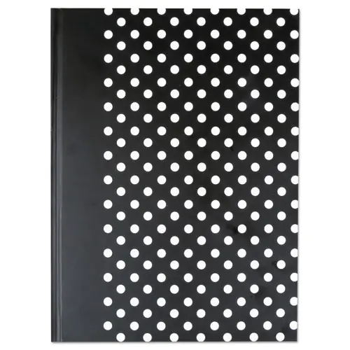 Universal® Casebound Hardcover Notebook, 1-Subject, Wide/Legal Rule, Black/White Cover