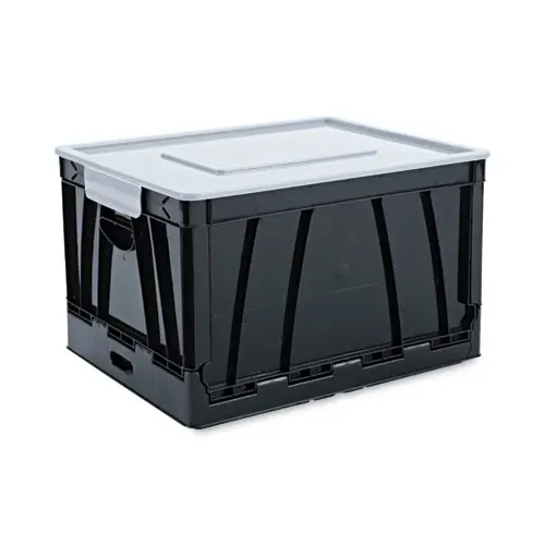 Universal® Collapsible Crate, Letter/Legal Files, Black/Gray, 2/Pack
