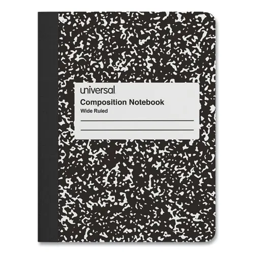 Universal® Composition Book, Wide/Legal Rule, Black Marble Cover