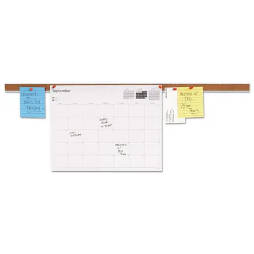 Universal® Cork Bulletin Bar, Brown/Silver, 1" x 24"