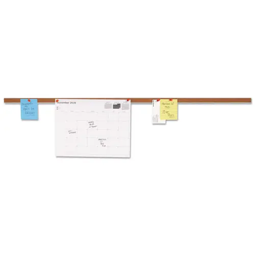 Universal® Cork Bulletin Bar, Brown/Silver, 1" x 36"