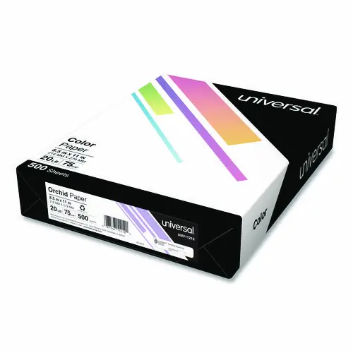 Universal® Deluxe Colored Paper, 20 lb Bond Weight, 8.5 x 11, Orchid, 500/Ream