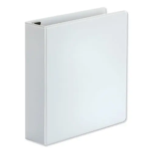 Universal® Deluxe Easy-to-Open D-Ring View Binder, 3 Rings, 2" Capacity, 11 x 8.5, White