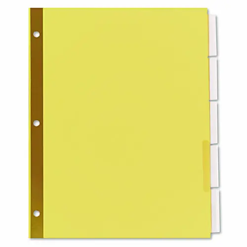 Universal® Deluxe Extended Insertable Tab Indexes, 5-Tab, Buff, Clear Tabs, 6 Sets