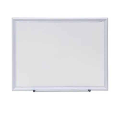 Universal® Deluxe Melamine Dry Erase Board, 24" x 18", White Surface, Satin Aluminum Frame