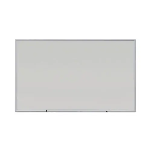 Universal® Deluxe Melamine Dry Erase Board, 60" x 36", White Surface, Anodized Aluminum Frame