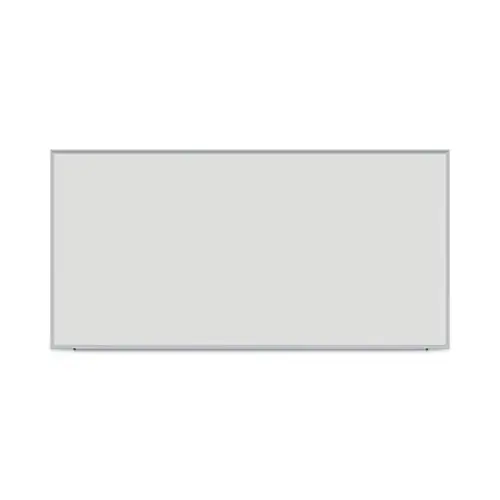 Universal® Deluxe Melamine Dry Erase Board, 96" x 48", White Surface, Anodized Aluminum Frame