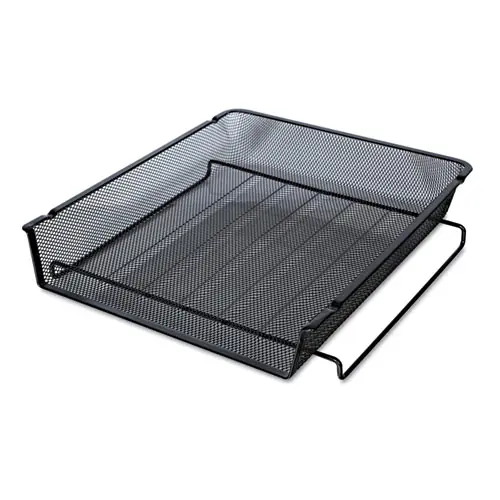 Universal® Deluxe Mesh Stackable Front Load Tray, Black, 1 Section, Letter Size, 11.25" x 13" x 2.75"