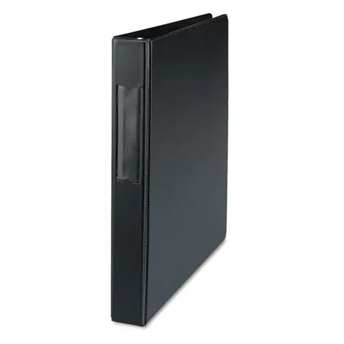 Universal® Deluxe Non-View D-Ring Binder with Label Holder, 3 Rings, 1" Capacity, 11 x 8.5, Black