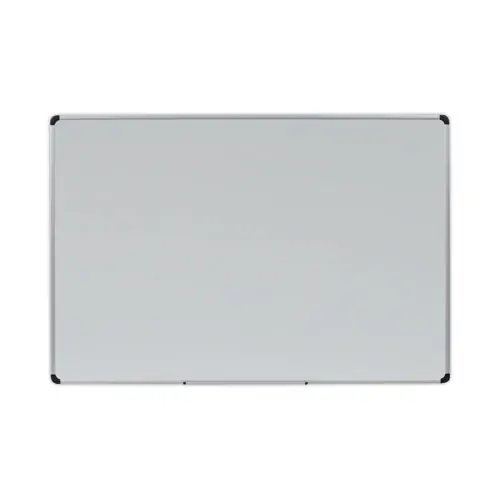 Universal® Deluxe Porcelain Magnetic Dry Erase Board, Silver/Black Aluminum Frame