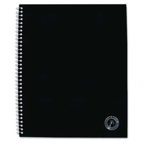 Universal® Deluxe Sugarcane Based Notebooks, 1-Subject, Medium/College Rule, Black Coated-Bagasse Cover, 100 Sheets, 11 x 8.5 Inches
