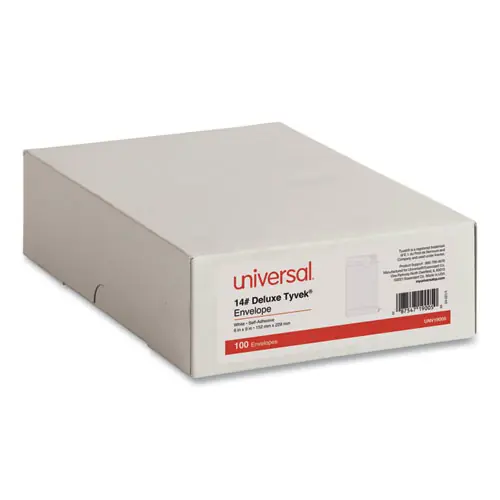 Universal® Deluxe Tyvek Envelopes, #1, 6 x 9, White, 100/Box