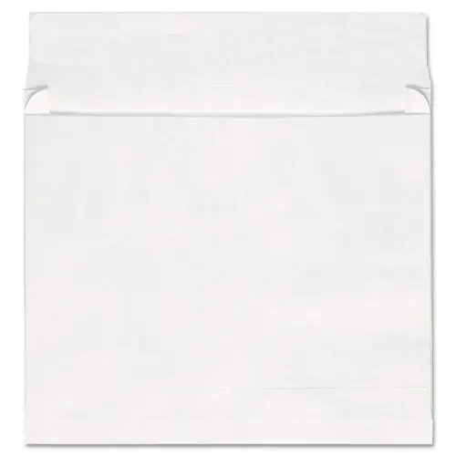 Universal® Deluxe Tyvek Expansion Envelopes, Open-Side, 2" Capacity, #13 1/2, Square Flap, Self-Adhesive Closure, 10 x 13, White, 100/BX