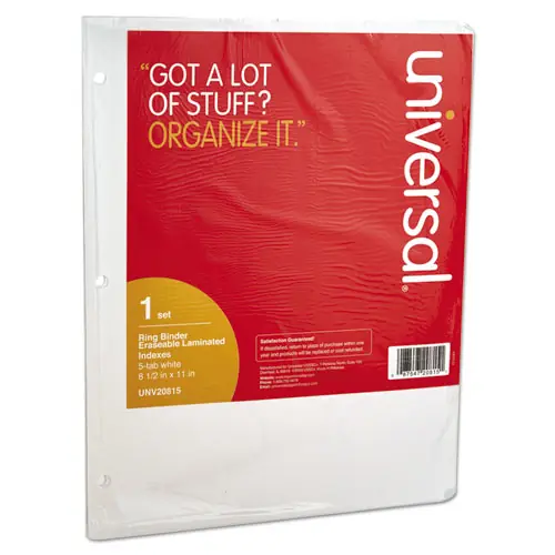 Universal® Deluxe Write-On/Erasable Tab Index