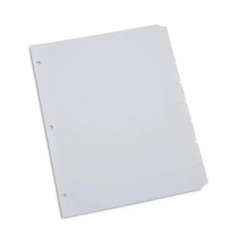 Universal® Deluxe Write-On/Erasable Tab Index, 8-Tab, 11 x 8.5, White Tabs
