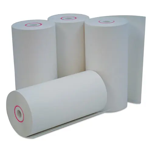 Universal® Direct Thermal Print Paper Rolls, 0.38" Core, 4.38" x 127 ft, White, 50/Carton