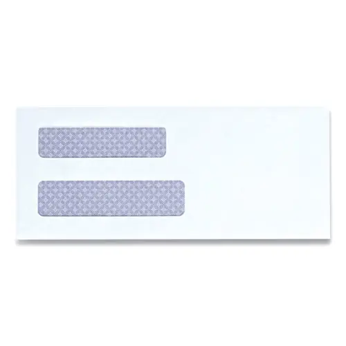 Universal® Double Window Business Envelope, #8 5/8, Square Flap, Self-Adhesive Closure, 3.63 x 8.63, White, 500/Box