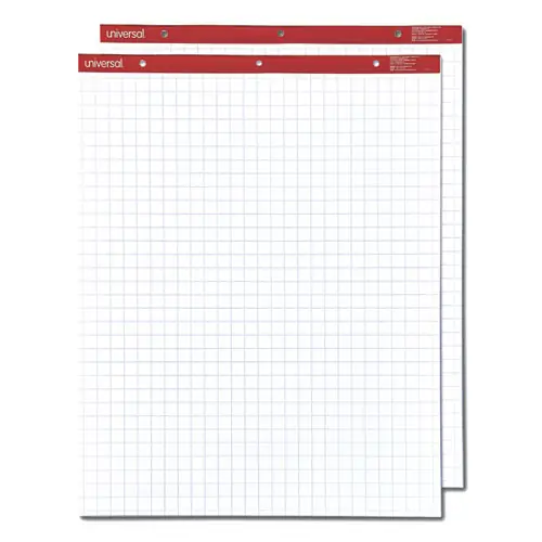 Universal™ Easel Pads/Flip Charts, Quadrille Rule (1 sq/in), 27 x 34, White, 50 Sheets, 2/Carton