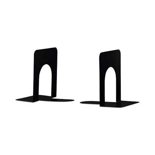 Universal® Economy Bookends, Heavy Gauge Steel, Black, 1 Pair