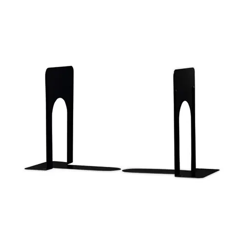 Universal® Economy Bookends, Nonskid, Heavy Gauge Steel, Black, 1 Pair
