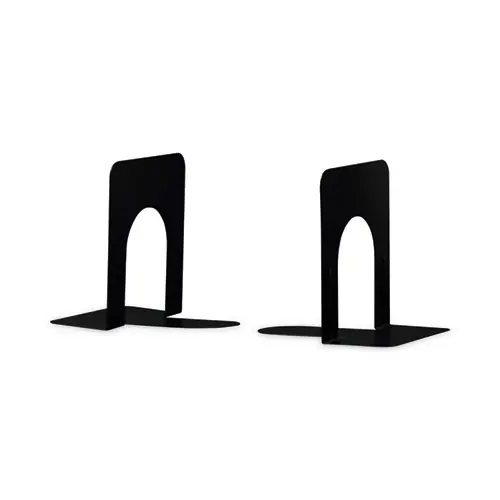 Universal® Economy Bookends, Heavy Gauge Steel, Black, 1 Pair