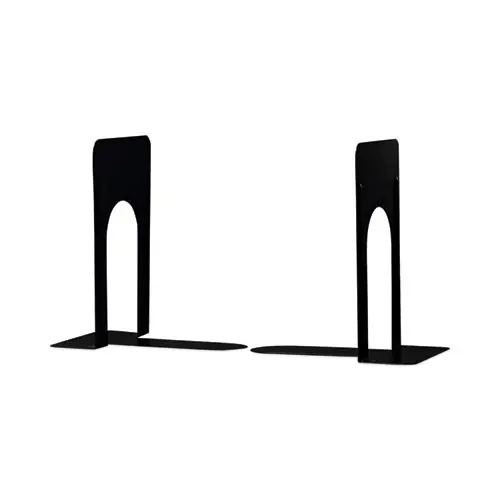 Universal® Economy Bookends, Heavy Gauge Steel, Black, 1 Pair