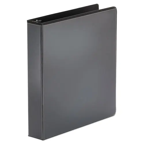 Universal® Economy Round Ring View Binder, 3 Rings, 1.5" Capacity, 11 x 8.5, Black