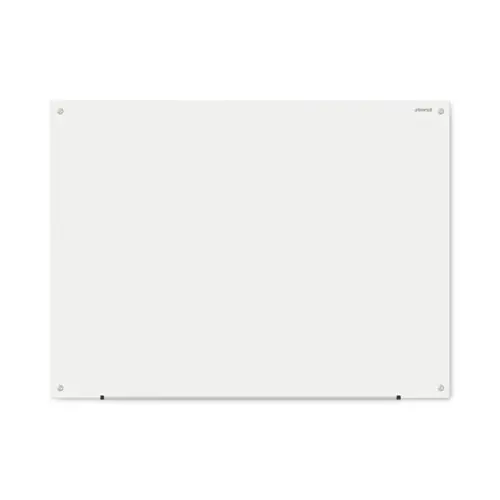 Universal® Frameless Glass Marker Board, 48" x 36", White Surface