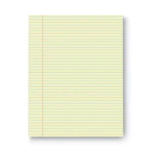 Universal® Glue Top Pads, Narrow Rule, 50 Sheets, Canary-Yellow, 8.5 x 11, Dozen