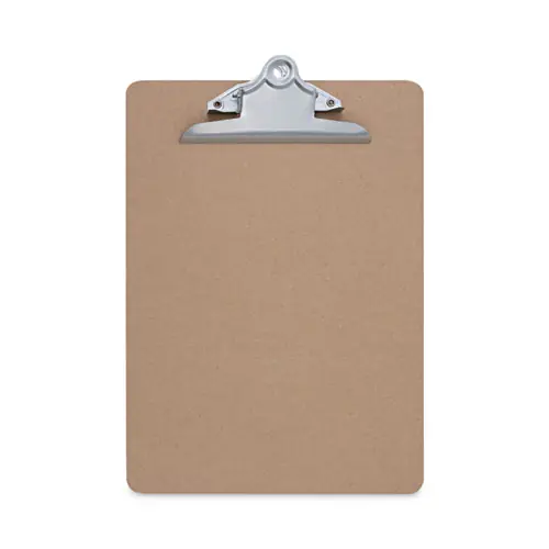 Universal® Hardboard Clipboard, Brown, 1.25" Clip Capacity, Holds 8.5 x 11 Sheets