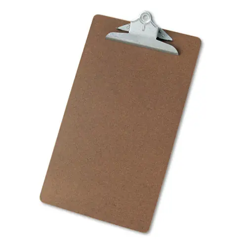 Universal® Hardboard Clipboard, 1.25" Clip Capacity, Brown