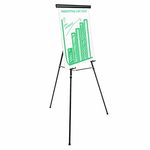 Universal® Heavy-Duty Adjustable Presentation Easel, 69" Maximum Height, Metal, Black