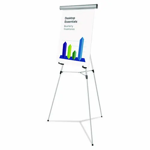 Universal® Heavy-Duty Adjustable Presentation Easel, 69" Maximum Height, Metal, Silver