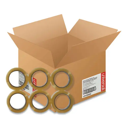 Universal® Heavy-Duty Box Sealing Tape, 3" Core, 1.88" x 54.6 yds, Clear, 36/Carton