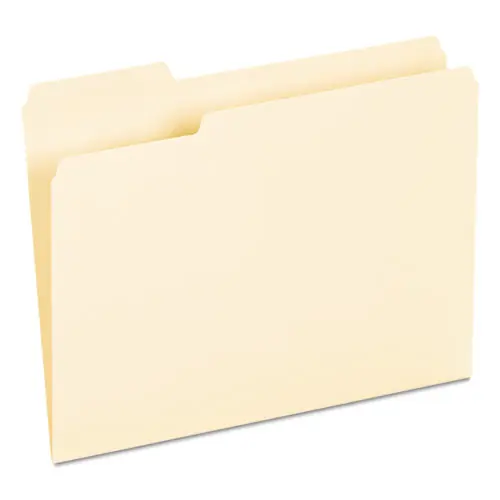 Universal® Interior File Folders, 1/3-Cut Tabs: Assorted, Letter Size, 9.5-pt Manila, 100/Box