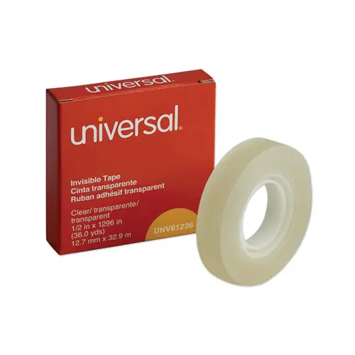 Universal® Invisible Tape, 1" Core, 0.5" x 36 yds, Clear