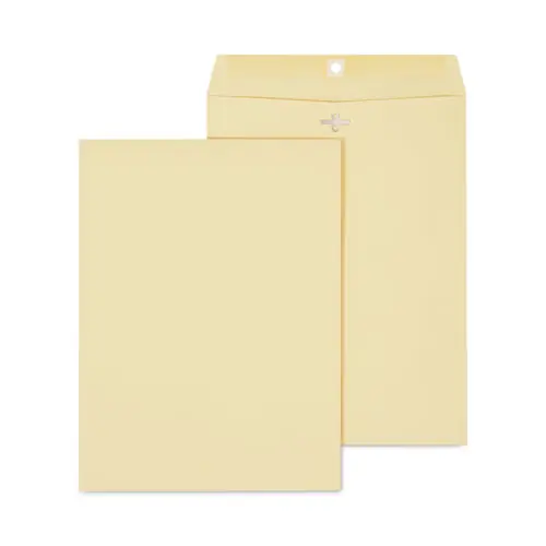 Universal® Kraft Clasp Envelope, #10 1/2, Square Flap, Clasp/Gummed Closure, 9 x 12, Brown Kraft, 100/Box